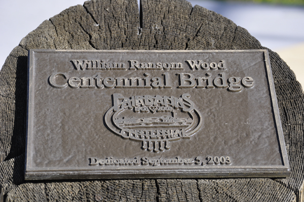 plaque for William Ranson Wood Centennial Bridge